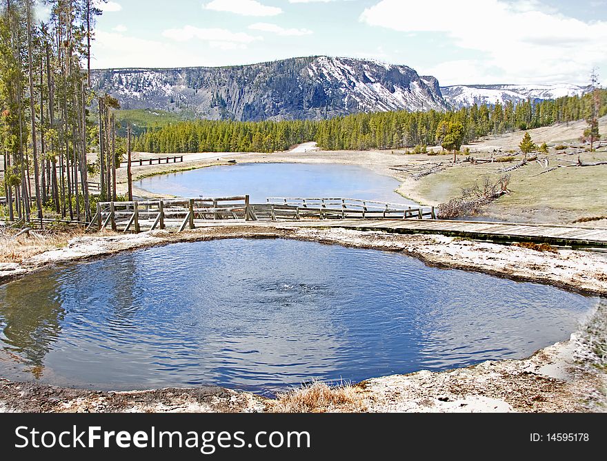 Hot springs in Yellowstone Park, Wyoming. Hot springs in Yellowstone Park, Wyoming