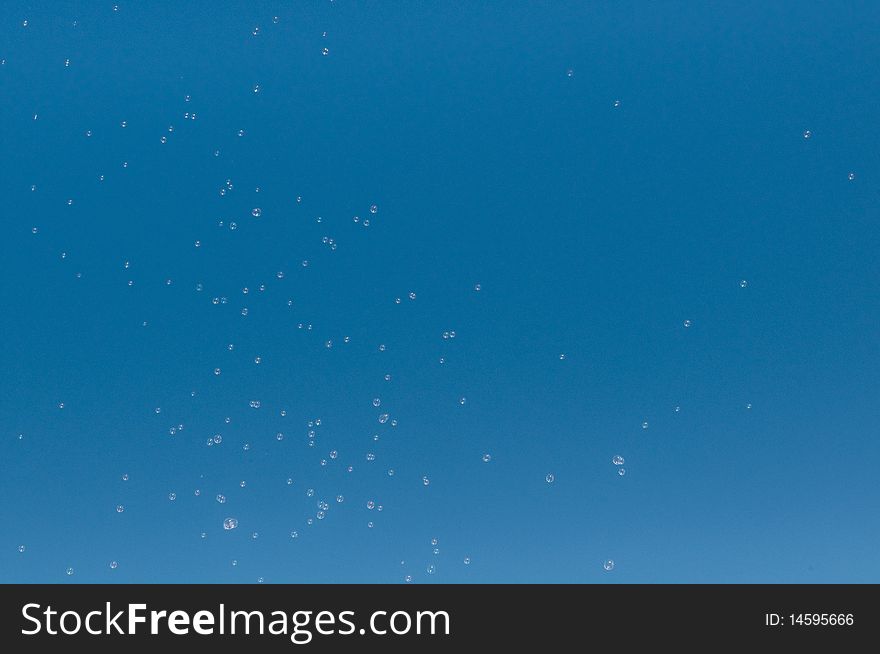 Bubbles on a blue sky background