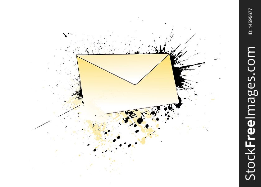 E-mail design in black and white grunge illustration.with white background. E-mail design in black and white grunge illustration.with white background