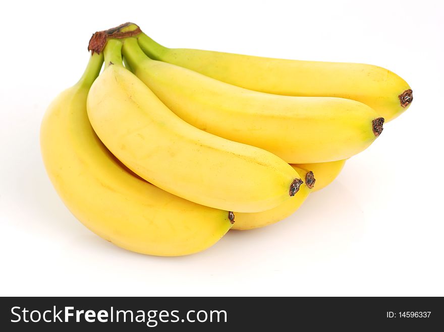 Bunch of bananas on white background