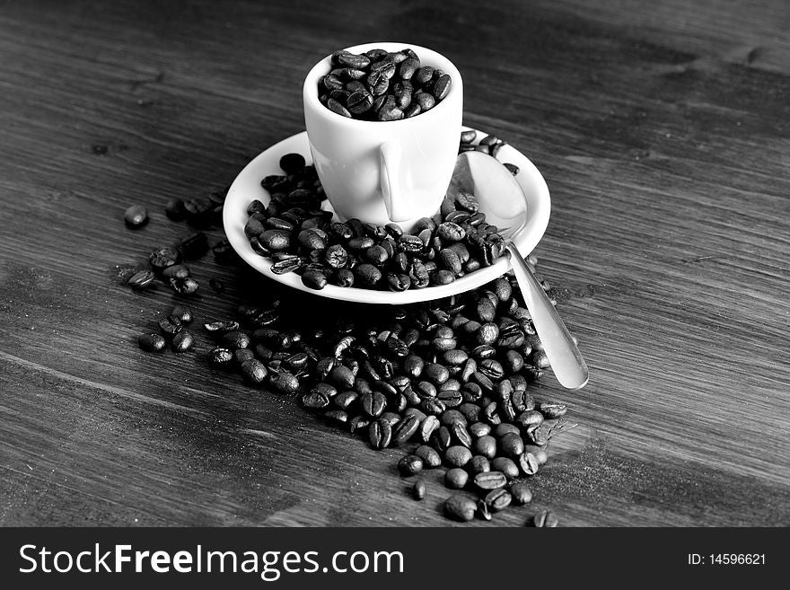 Espresso Cup With Coffee Beans