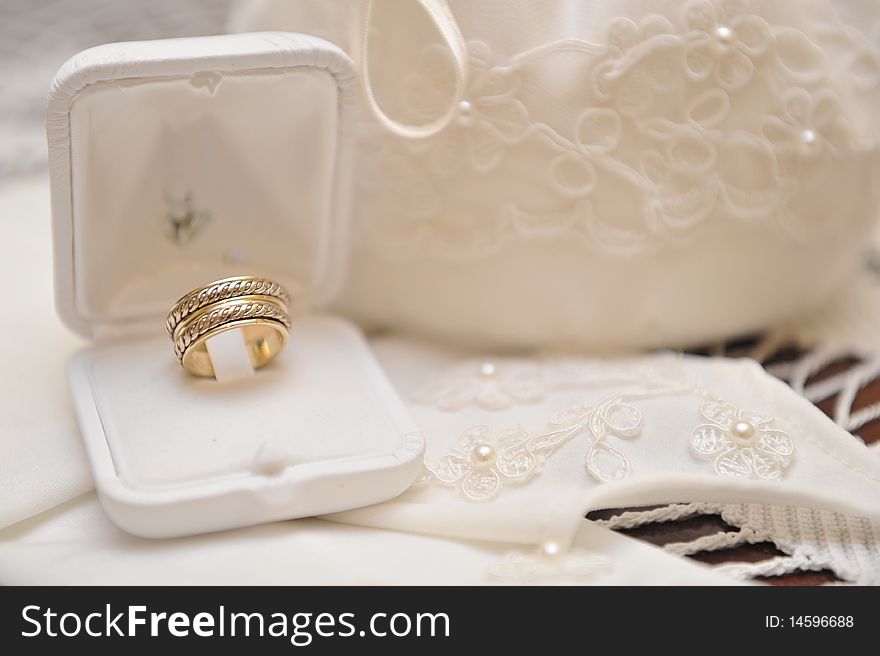 Wedding rings before the ceremony
