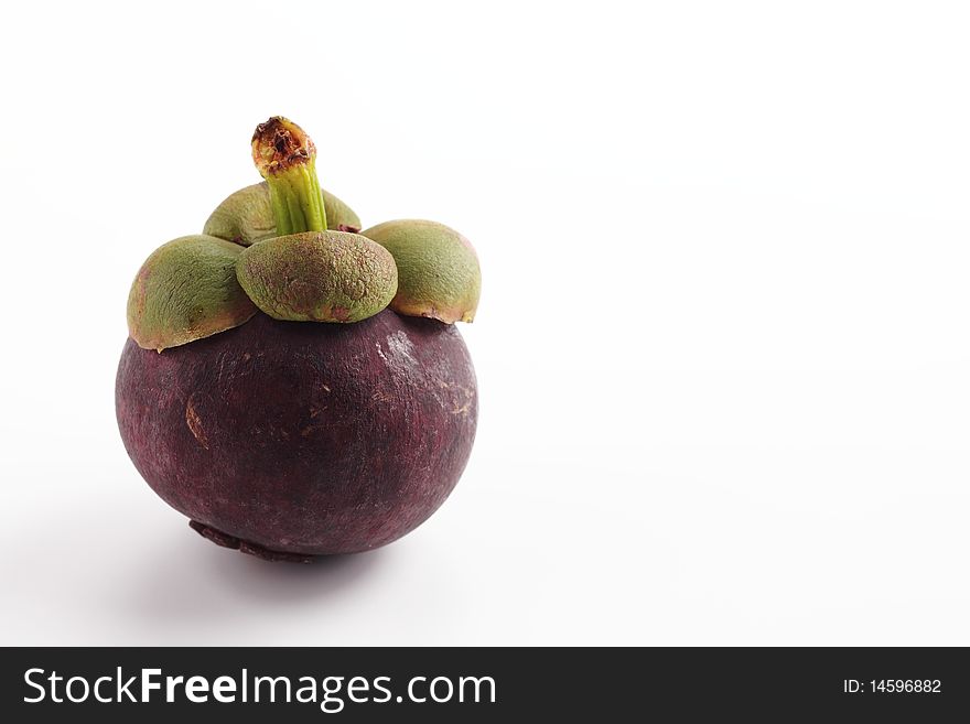 Mangosteen fruit. stand alone on white background.