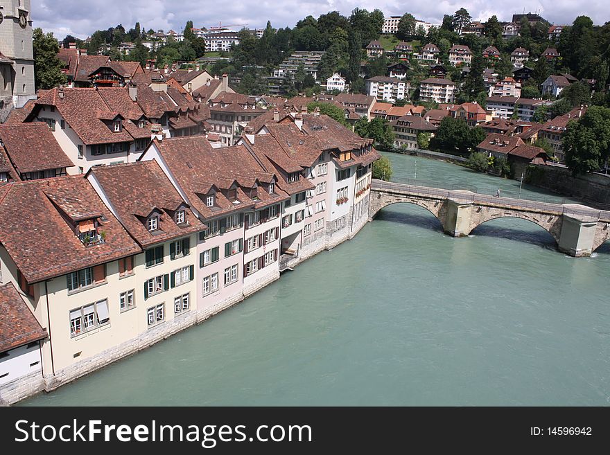 Bern, River Aare, beautiful landscape. Bern, River Aare, beautiful landscape