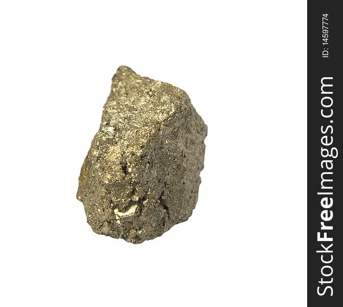 Piece of pyrite isolated over white background