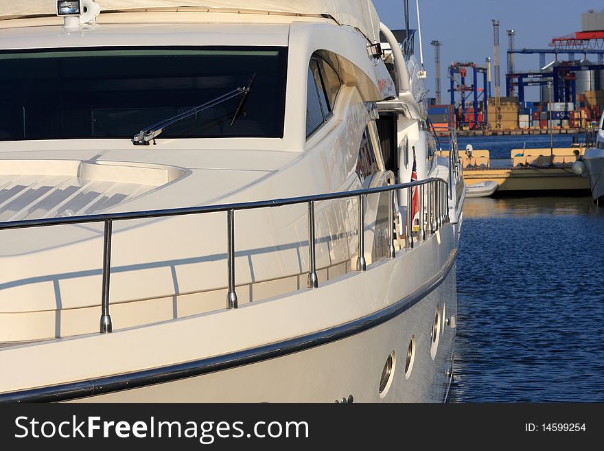 White Yacht In Odessa Port