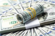 Free Close-up Rolled American Dollars Banknotes Royalty Free Stock Images - 145908079
