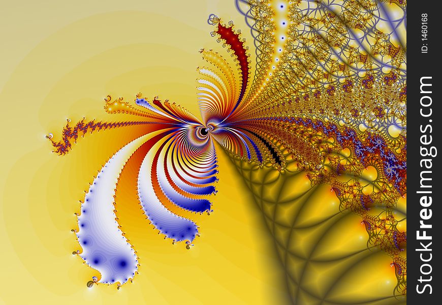 Colorfull spiral fractal with lines
