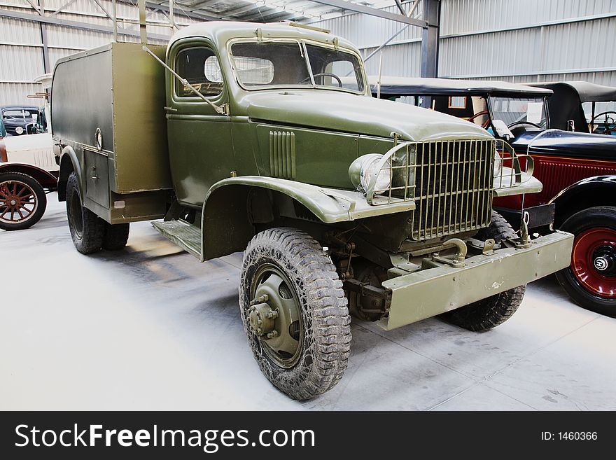 Vintage military truck shot at museum of transportation