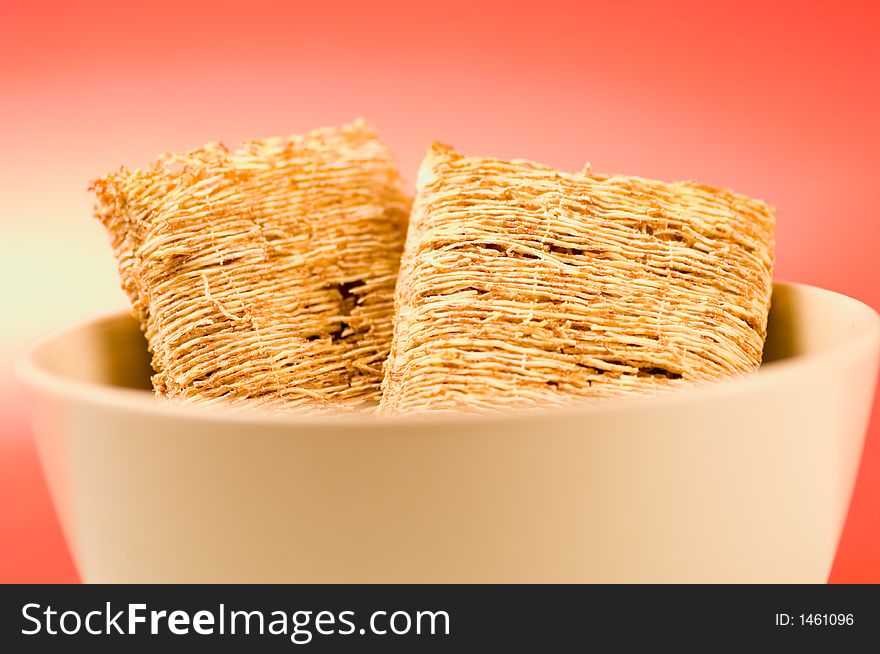 Close up of a wholesome wheat biscuit breakfast