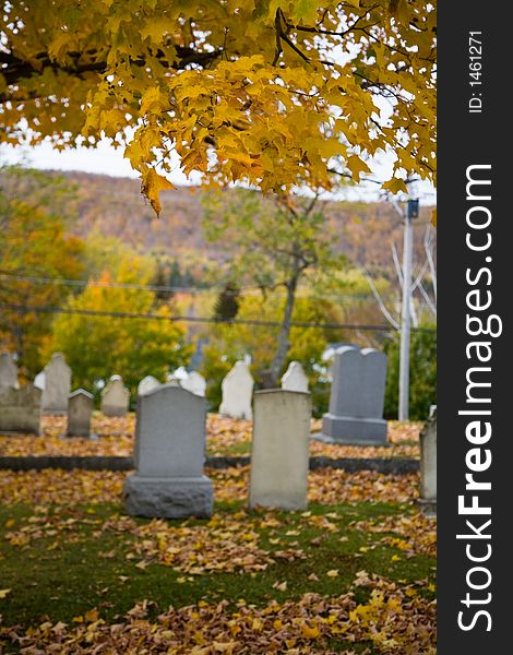 Fall in a Small Town Cemetery in Rural New England