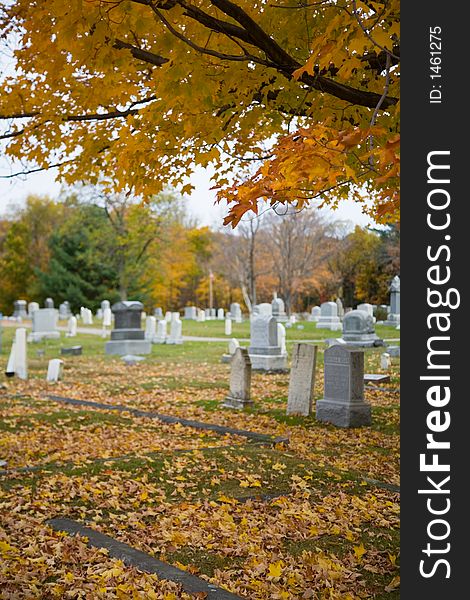 Fall in a Small Town Cemetery in Rural New England
