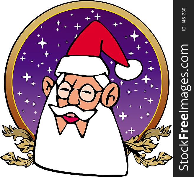 Santa Claus color cartoon artwork line-art