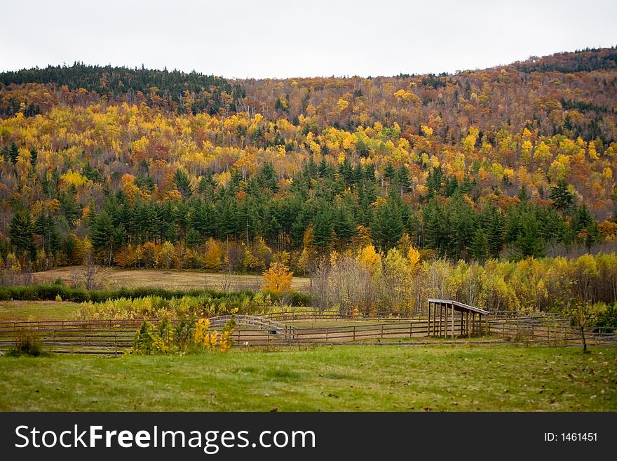 Fall Foliage and Farm in Rural New England. Fall Foliage and Farm in Rural New England