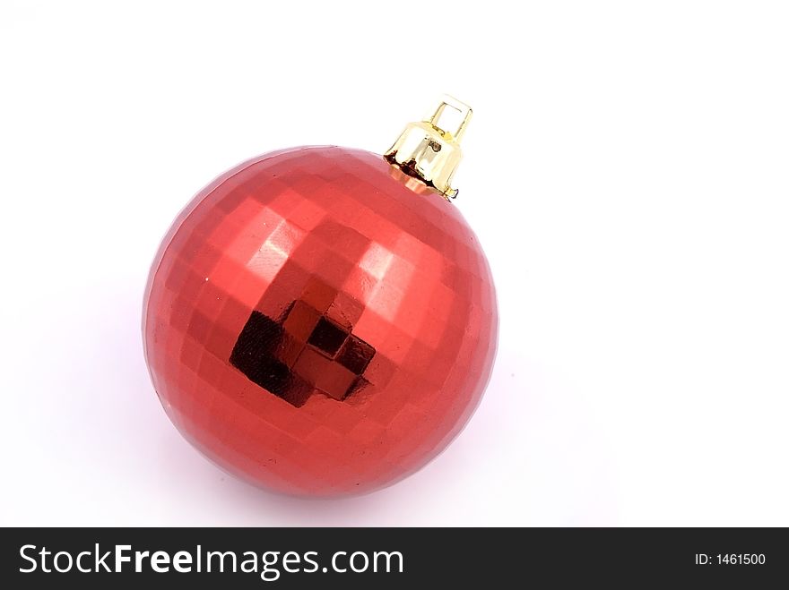 Red Metal Ball Decoration for Christmas Tree. Red Metal Ball Decoration for Christmas Tree