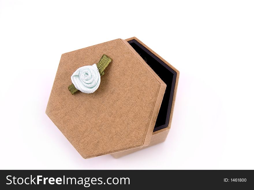 Brown Gift Box with lid slightly open
