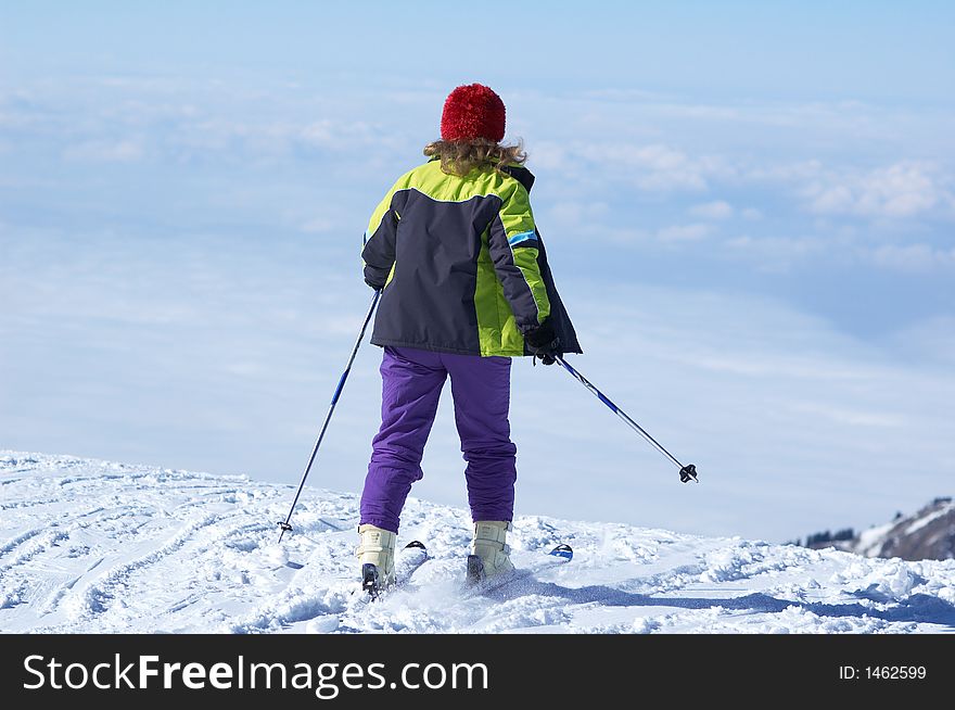 Woman In Skis