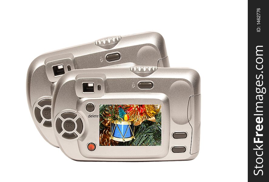 Camera gift with Christmas picture. Camera gift with Christmas picture