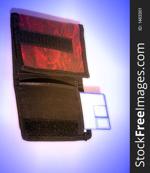Credit card and pouch. it represents money transaction.