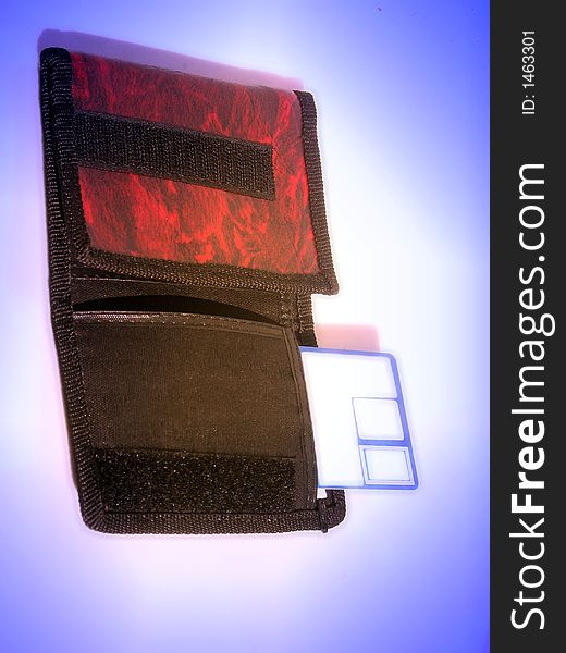 Credit card and pouch.