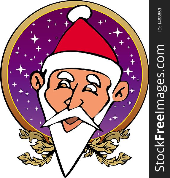 Santa Claus color cartoon artwork line-art