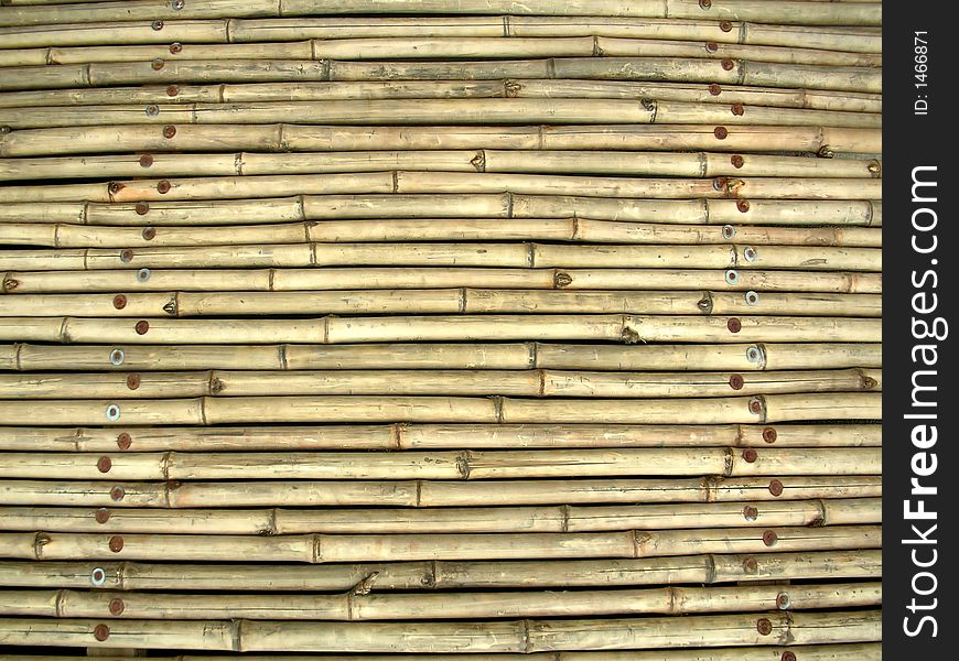 Texture background of a bamboo wall