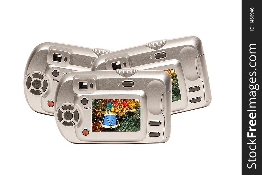 Camera gift with Christmas picture. Camera gift with Christmas picture