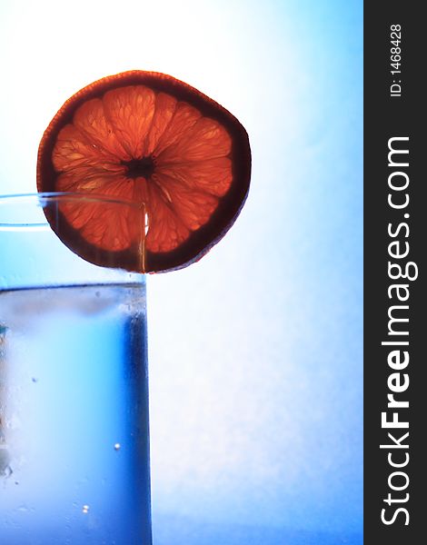 Cool water with slice of orange