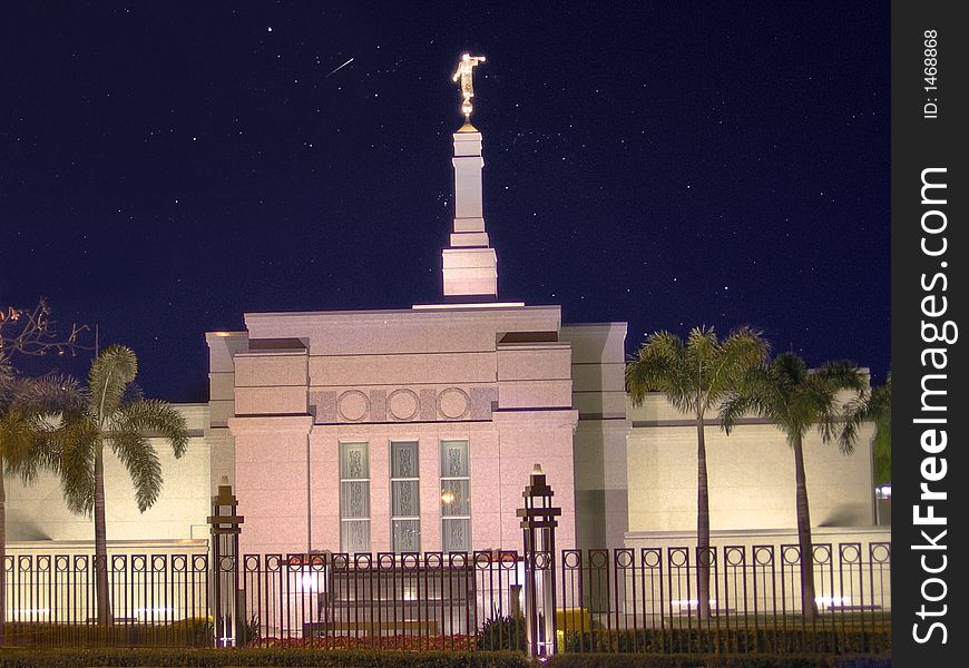 A HDR (high dynamic range) photo of a city temple at night showing a clear starry sky with a shooting star.

www.cjsphotomagic.com
Digital Photography Online Course