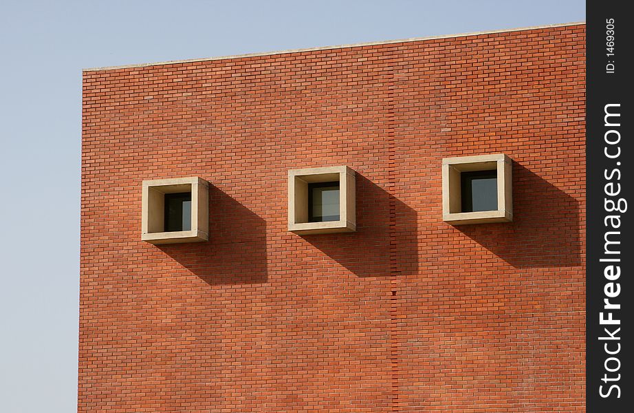 A detail of some square windows. A detail of some square windows.