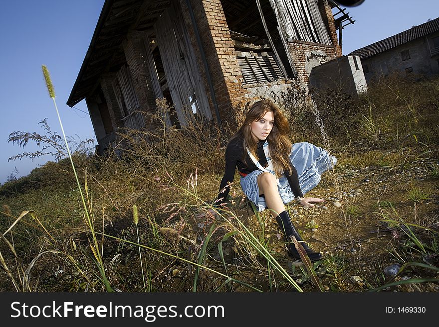 Portrait of a nice girl in a farm. Portrait of a nice girl in a farm