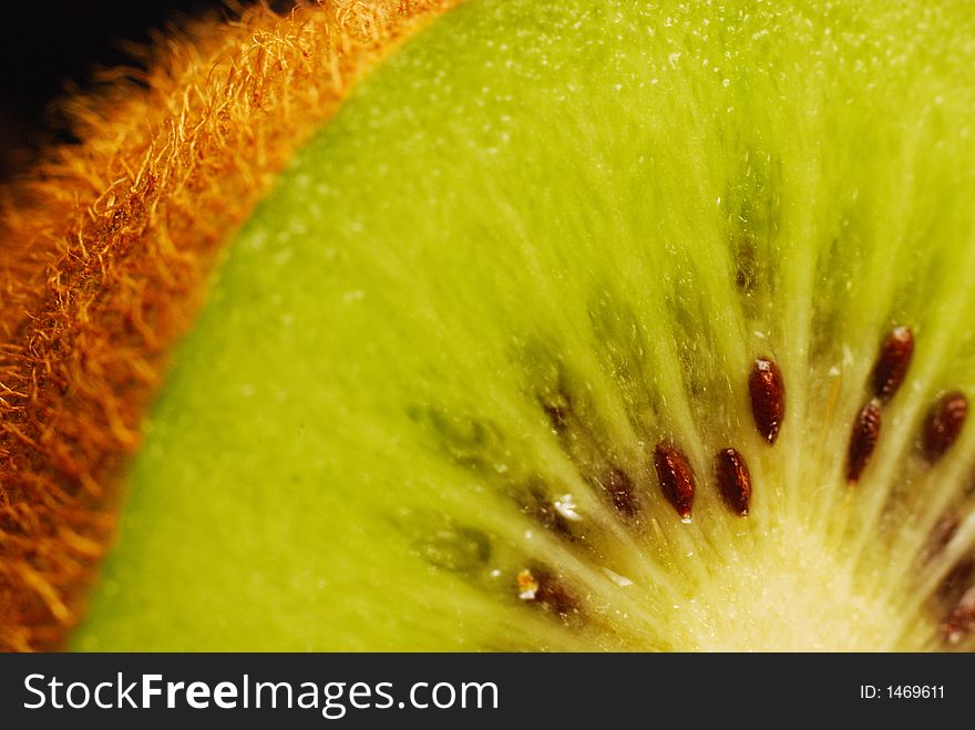 Kiwi fruit with macro lens. Kiwi fruit with macro lens.