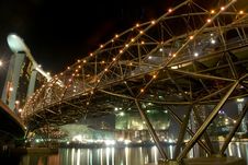 Steel Bridge At Night Royalty Free Stock Photo