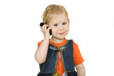 Girl With Telephone Stock Photos Girl With Telephone Stock Photos