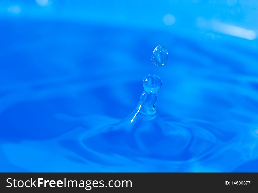 Water bubbles on blue background