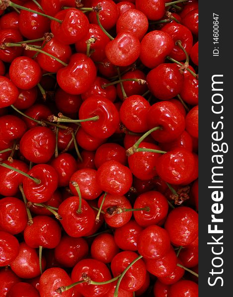 Fresh red cherry,isolated in the background