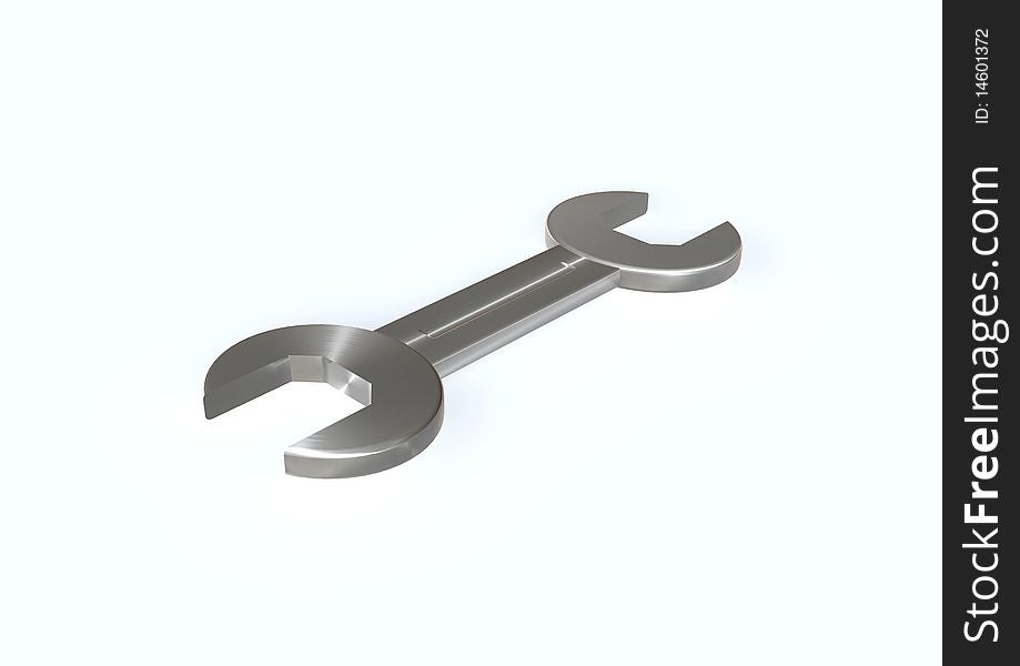 Spanner isolated over white background