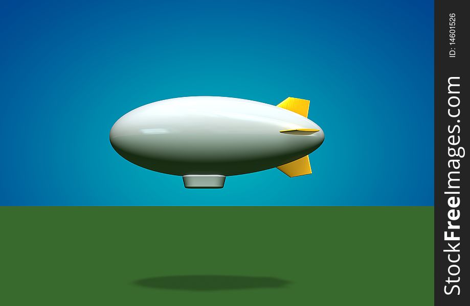 3d image of a airship on sky