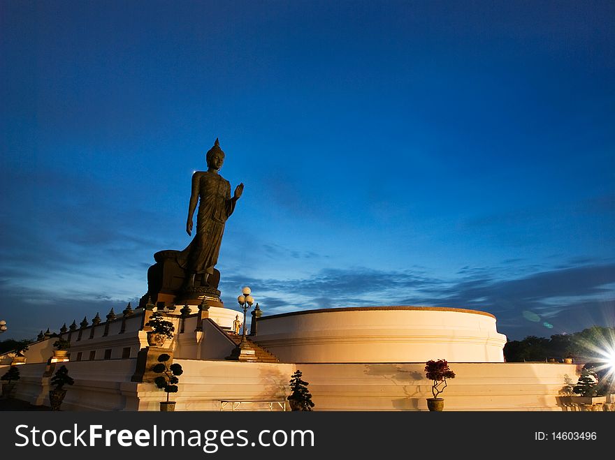 Image of buddha in silhouette , Thailand