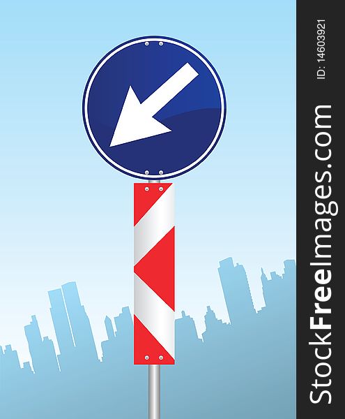 Illustration of a direction sign