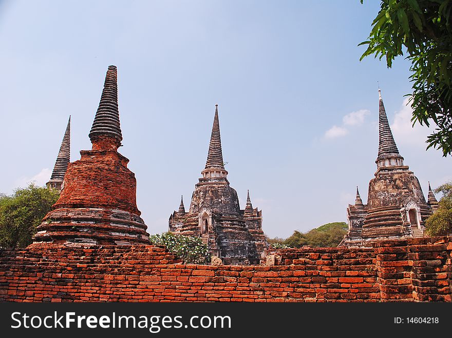 The Old Pagoda Of Ayudhaya Thailand.