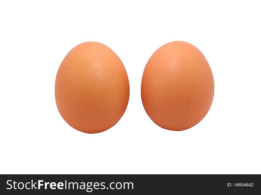 The twin eggs on white background. The twin eggs on white background.