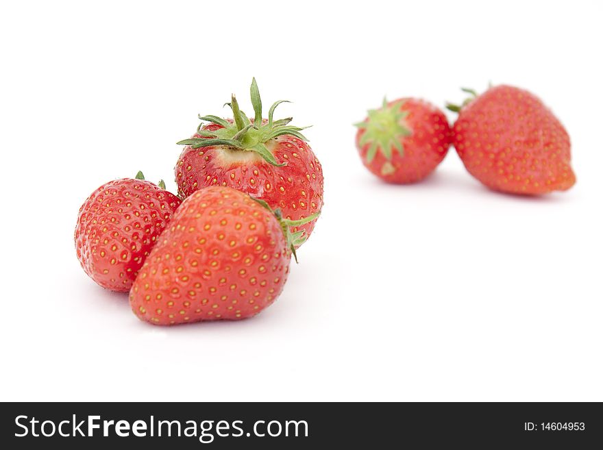 Group of strawberries isolated on a white background