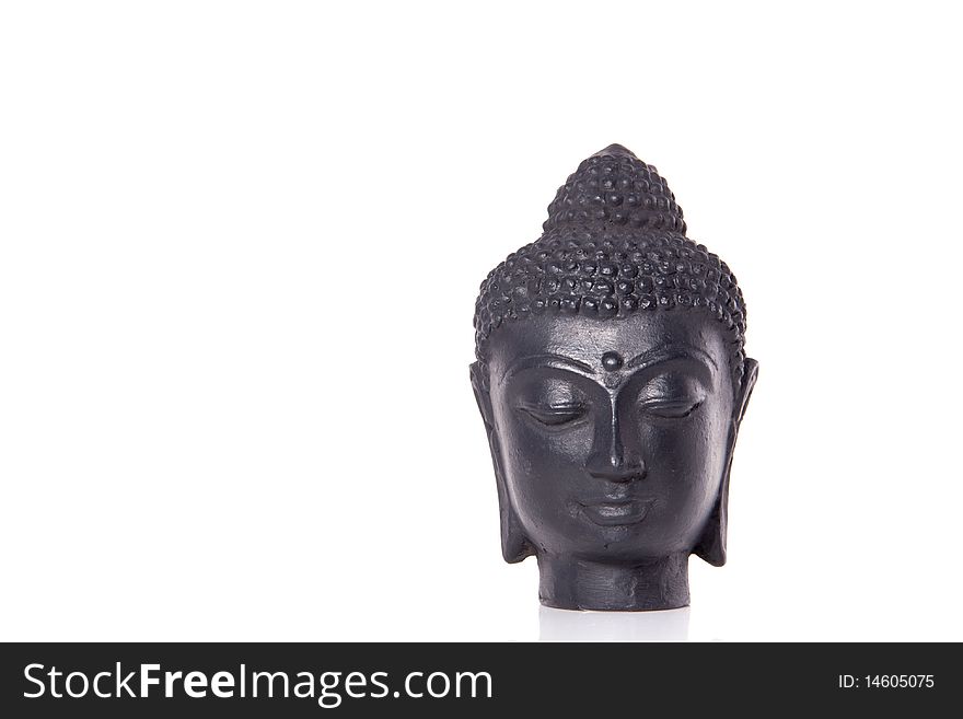 A peacefull Budha statue isolated over white