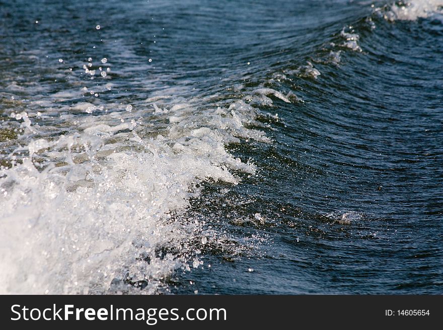 Close-up of wake of a boat. Close-up of wake of a boat