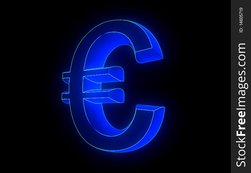 Glowing euro sign