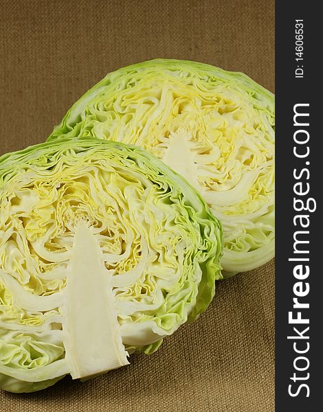 A cabbage isolated on white