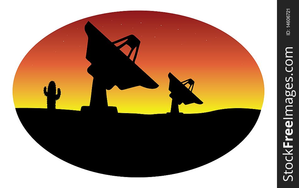 Cartoon vector illustration of alien satellite dish. Cartoon vector illustration of alien satellite dish