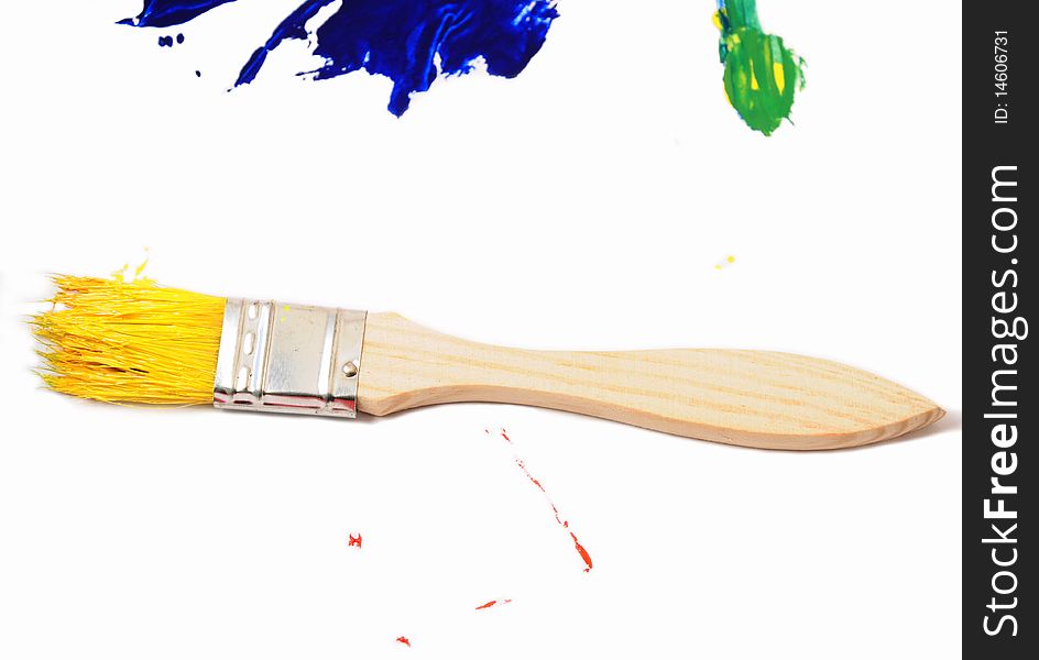Brush the paint on a white background. Brush the paint on a white background