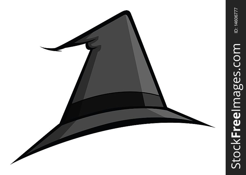 Cartoon vector illustration of a 
witch hat